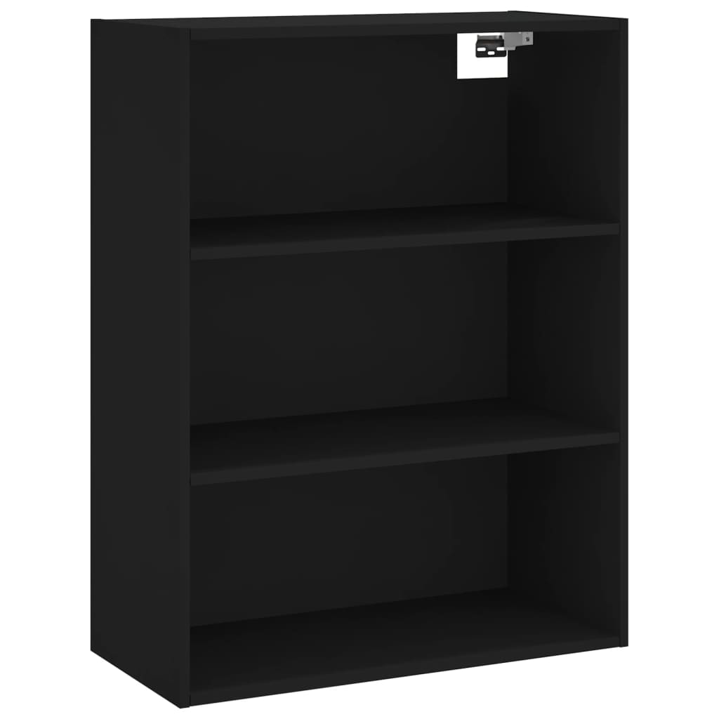 Dulap inalt, negru, 69,5x34x180 cm, lemn compozit — imaginea 5