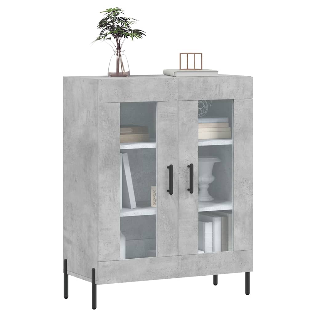 Servanta, gri beton, 69,5x34x90 cm, lemn compozit — imaginea 3