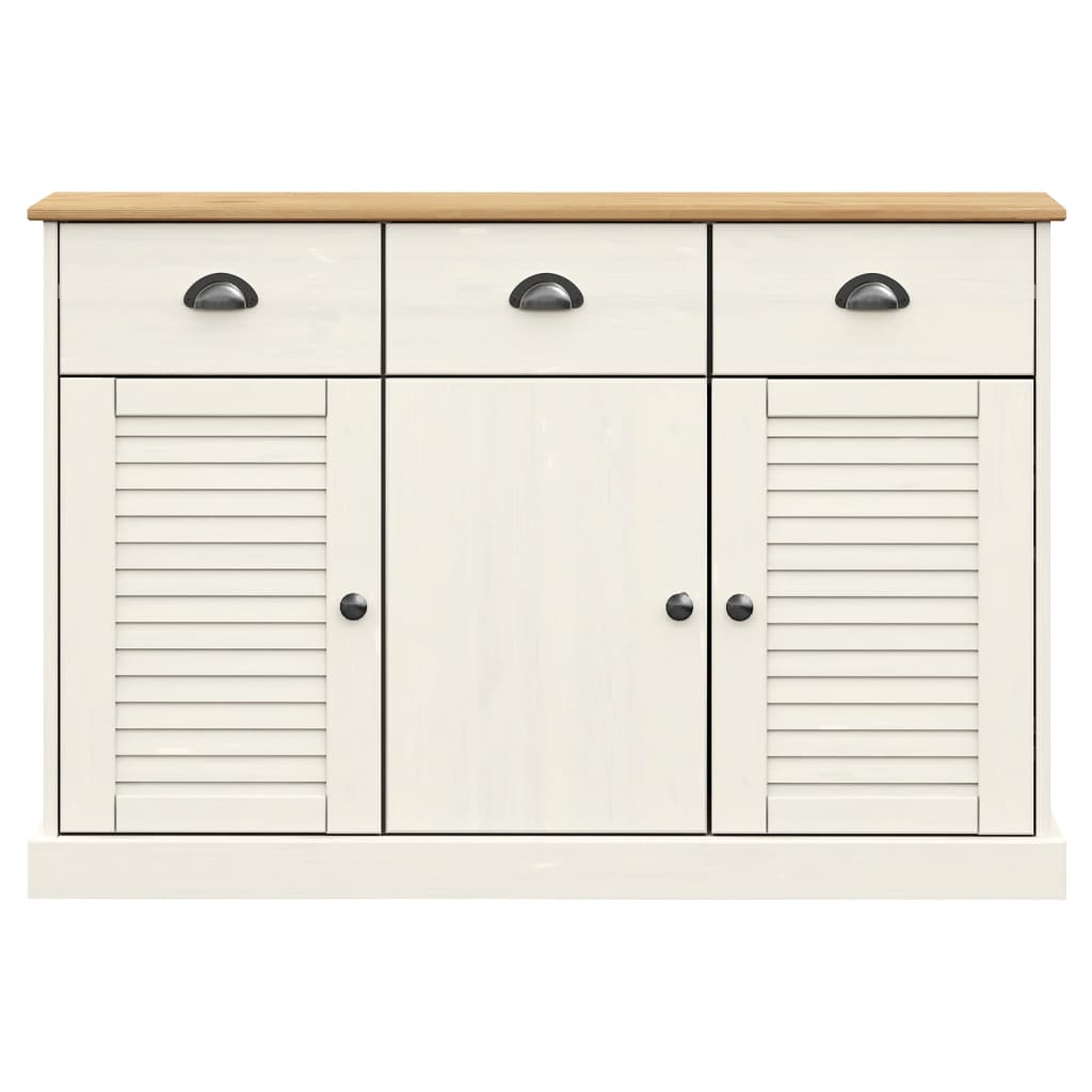 Servanta cu sertare VIGO, alb, 113x40x75 cm, lemn masiv de pin — imaginea 5