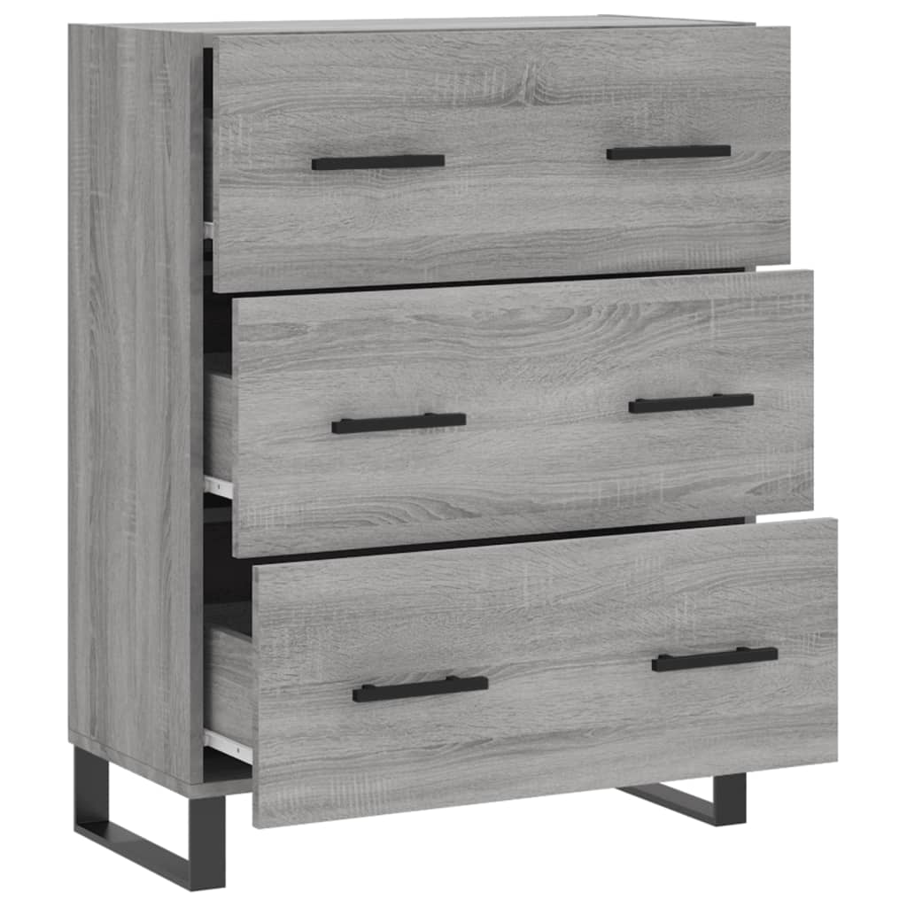 Servanta, gri sonoma, 69,5x34x90 cm, lemn compozit — imaginea 6