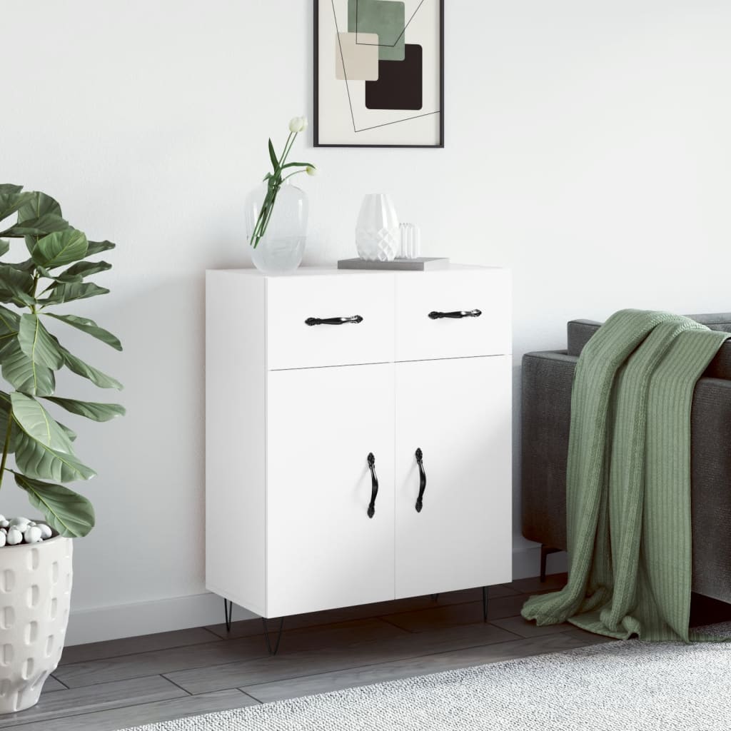 Servanta, alb, 69,5x34x90 cm, lemn compozit — imaginea 2