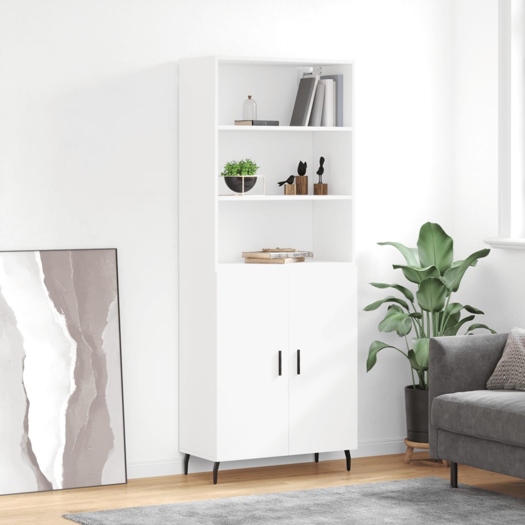 Dulap inalt, alb, 69,5x34x180 cm, lemn compozit — imaginea 2