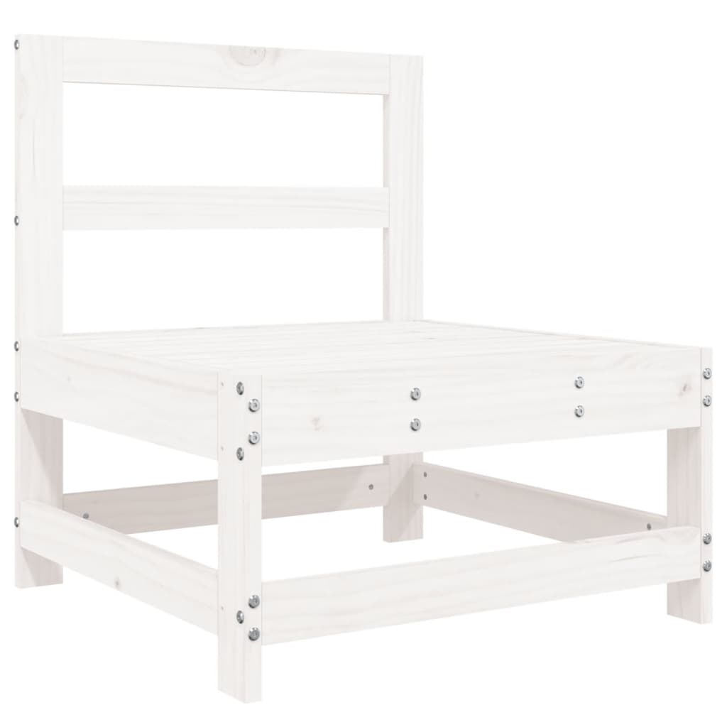 Set mobilier relaxare de gradina, 4 piese, alb, lemn masiv pin — imaginea 3