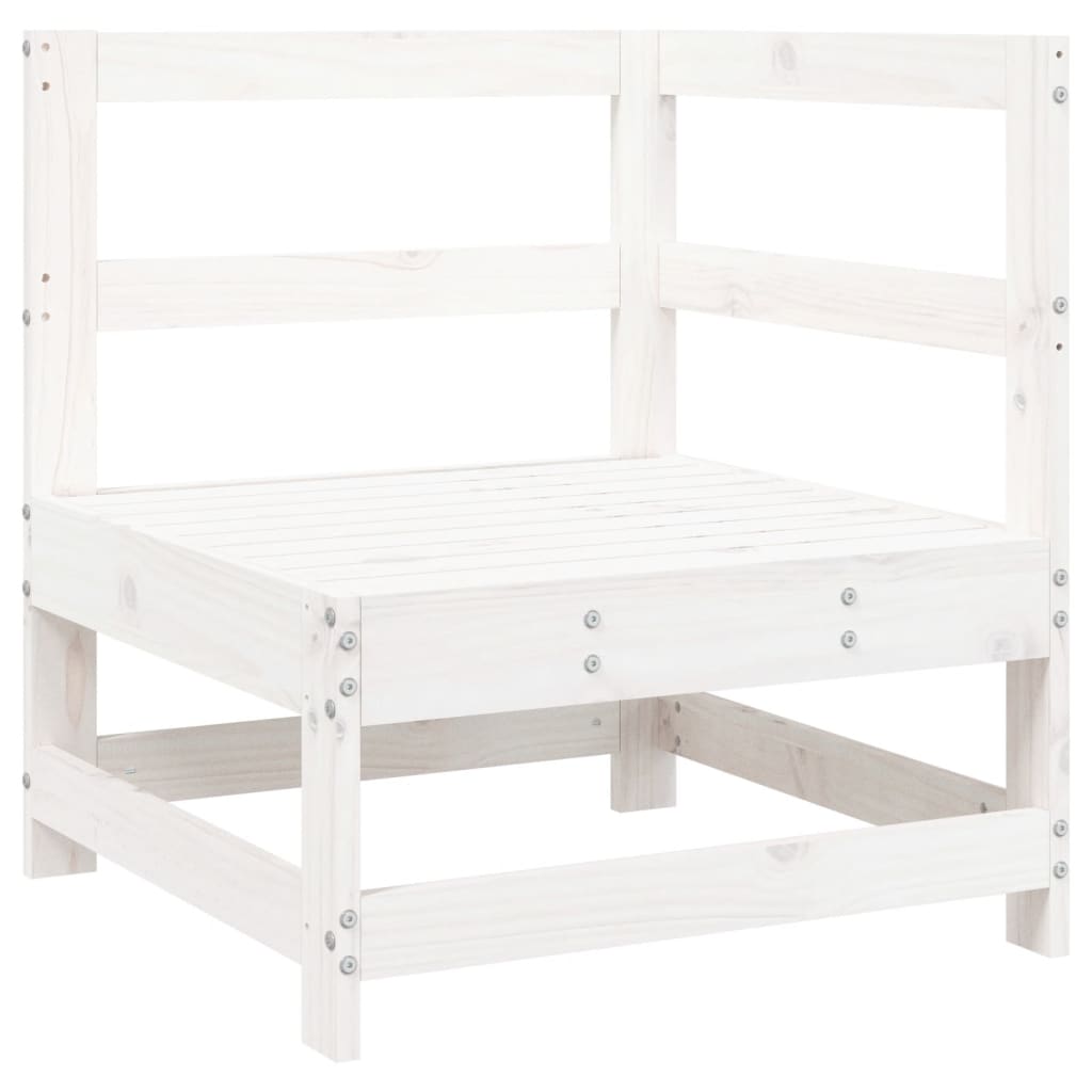 Set mobilier relaxare de gradina, 4 piese, alb, lemn masiv pin — imaginea 4