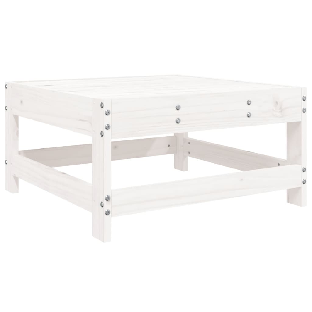 Set mobilier relaxare de gradina, 4 piese, alb, lemn masiv pin — imaginea 5
