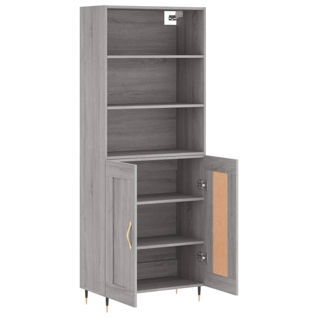 Dulap inalt, gri sonoma, 69,5x34x180 cm, lemn compozit — imaginea 4