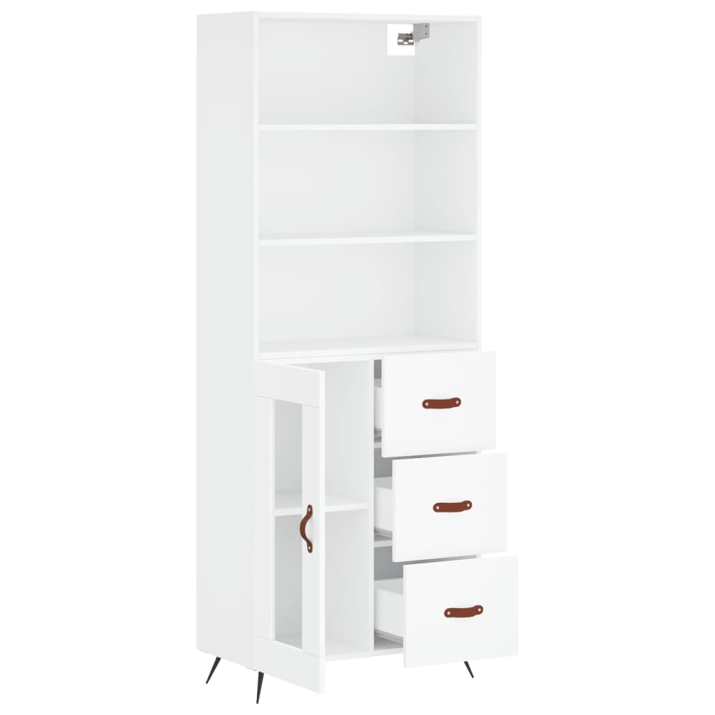Dulap inalt, alb, 69,5x34x180 cm, lemn compozit — imaginea 4