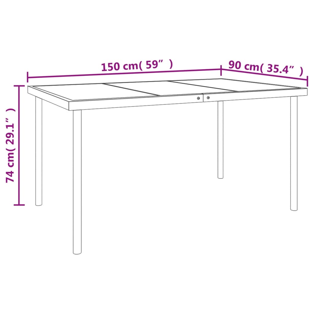 Set mobilier de gradina, 5 piese, negru, otel si textilena — imaginea 7
