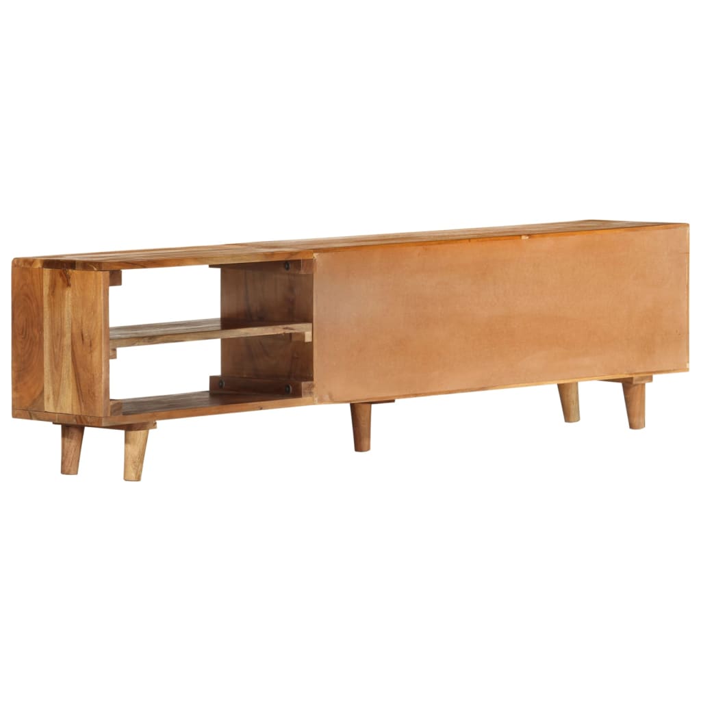 Comoda TV, lemn masiv acacia cu finisaj tip miere, 140x30x40 cm — imaginea 3