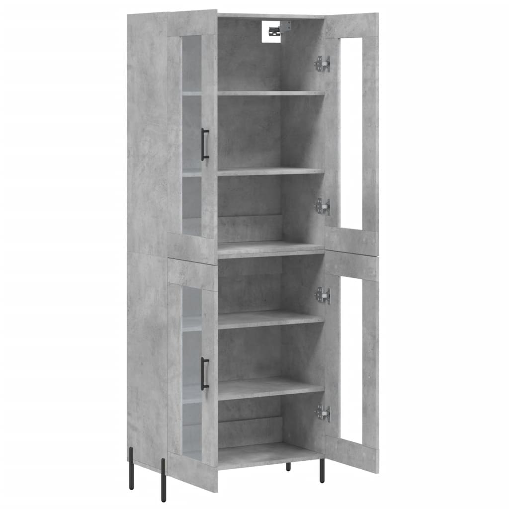 Dulap inalt, gri beton, 69,5x34x180, lemn compozit — imaginea 4