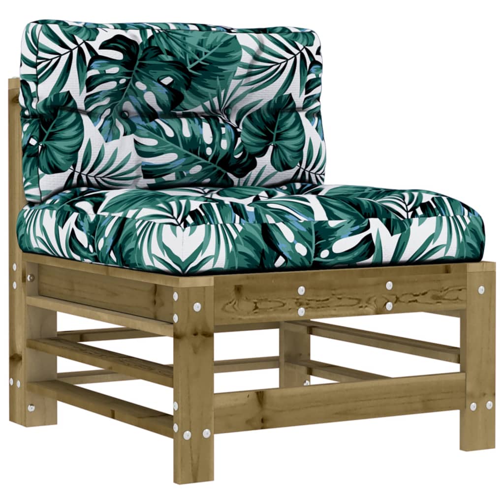 Set mobilier de gradina cu perne, 7 piese, lemn de pin tratat — imaginea 6