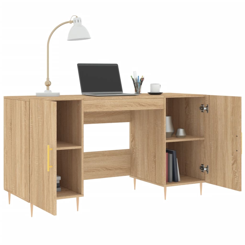 Birou, stejar sonoma, 140x50x75 cm, lemn compozit — imaginea 4