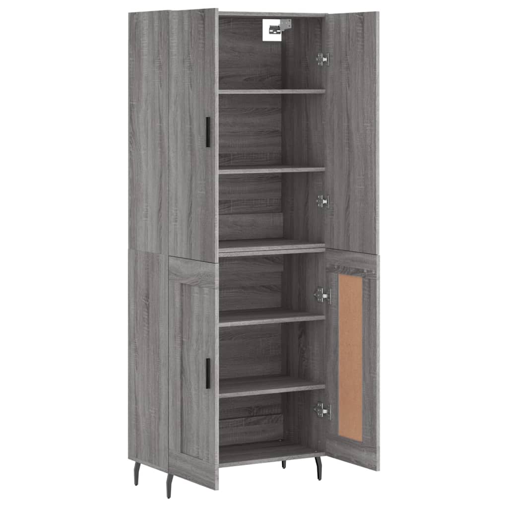 Dulap inalt, gri sonoma, 69,5x34x180 cm, lemn compozit — imaginea 4