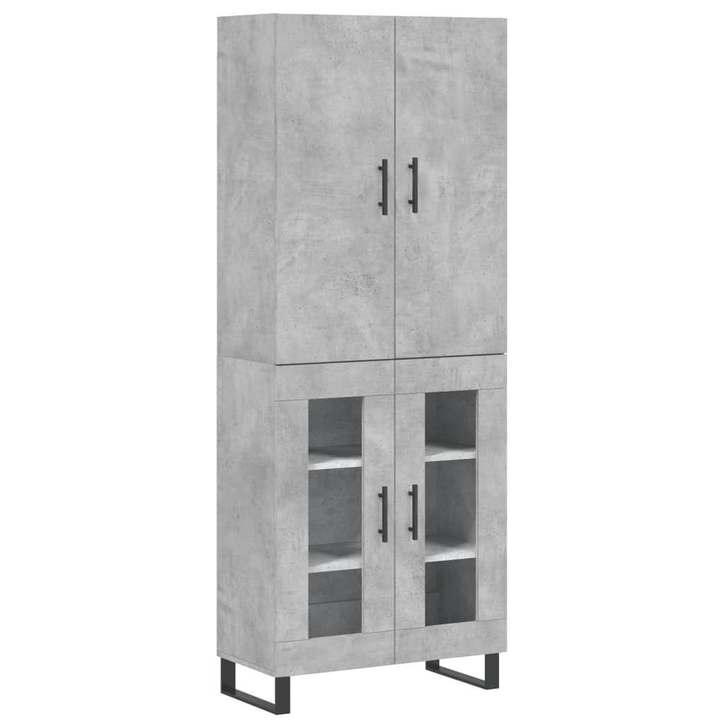 Dulap inalt, gri beton, 69,5x34x180, lemn compozit