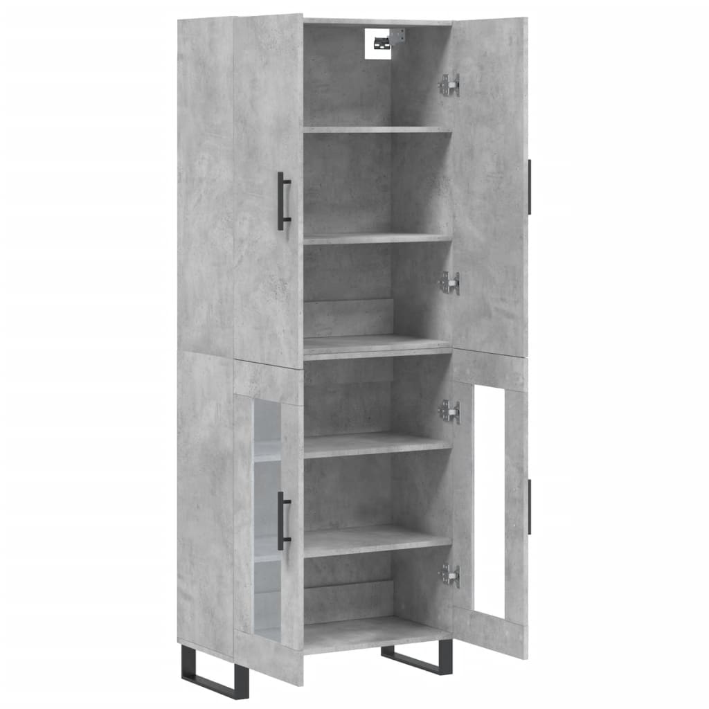 Dulap inalt, gri beton, 69,5x34x180, lemn compozit — imaginea 4