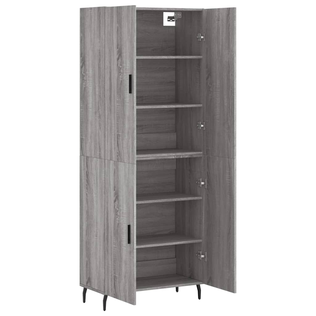 Dulap inalt, gri sonoma, 69,5x34x180 cm, lemn compozit — imaginea 4