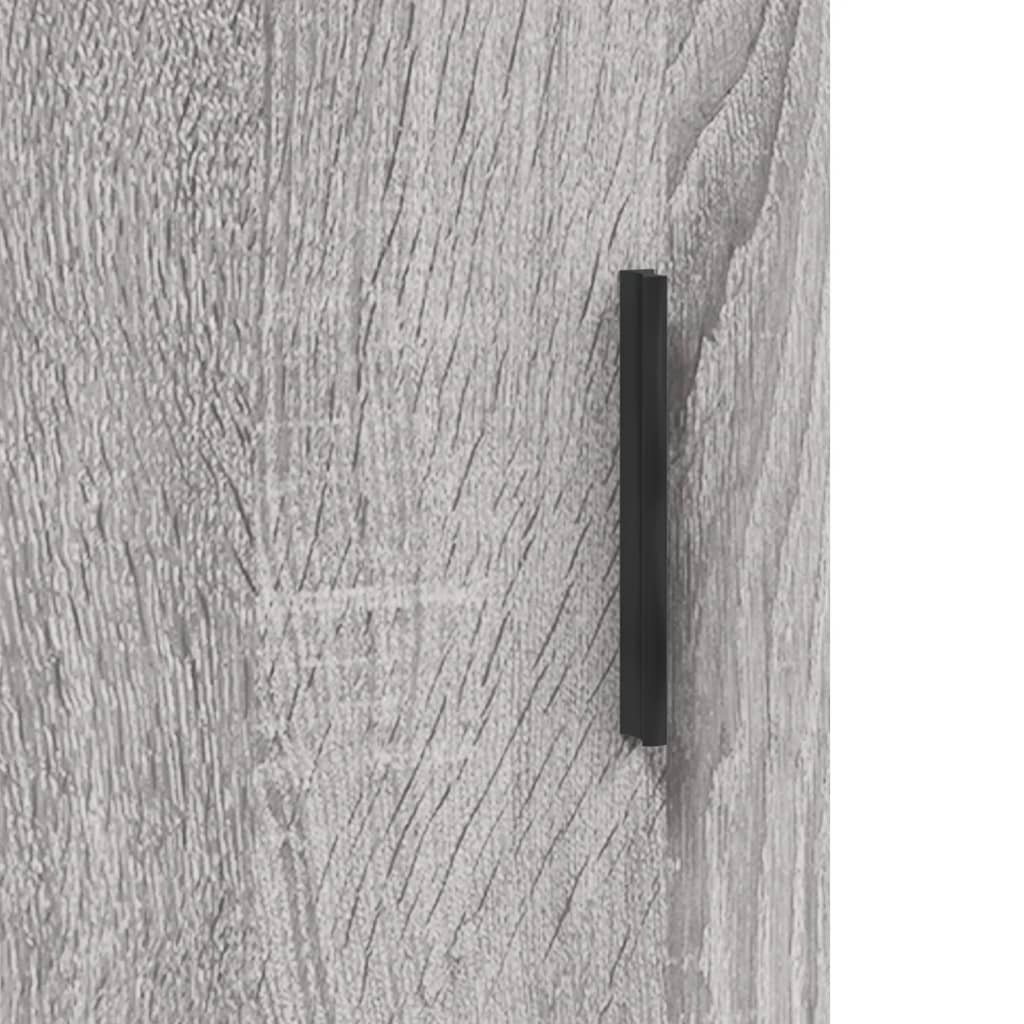 Dulapuri montate pe perete, 2 buc, gri sonoma, 69,5x34x90 cm, model negru cu canelură — imaginea 10