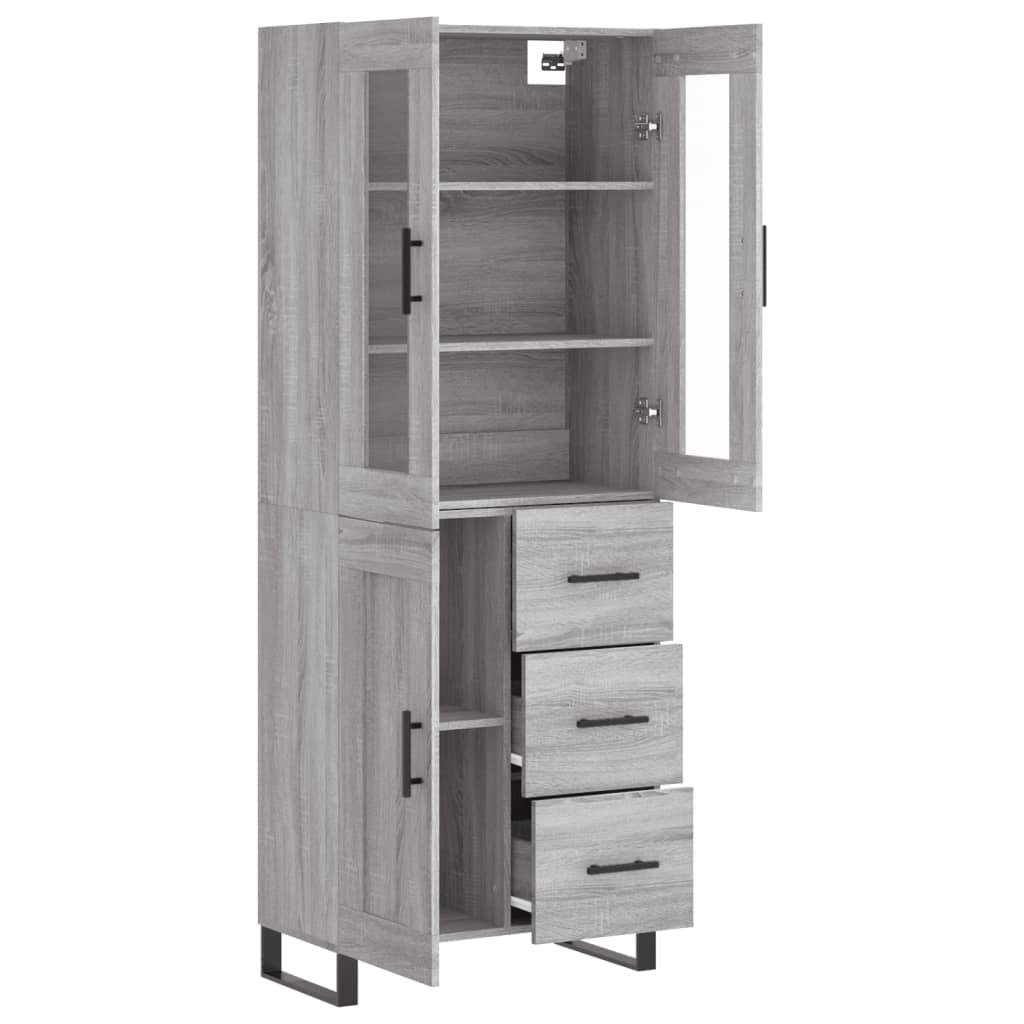 Dulap inalt, gri sonoma, 69,5x34x180 cm, lemn compozit — imaginea 4