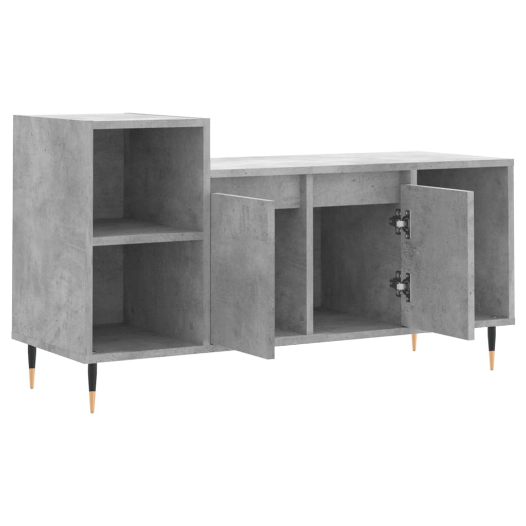 Comoda TV, gri beton, 100x35x55 cm, lemn prelucrat — imaginea 6
