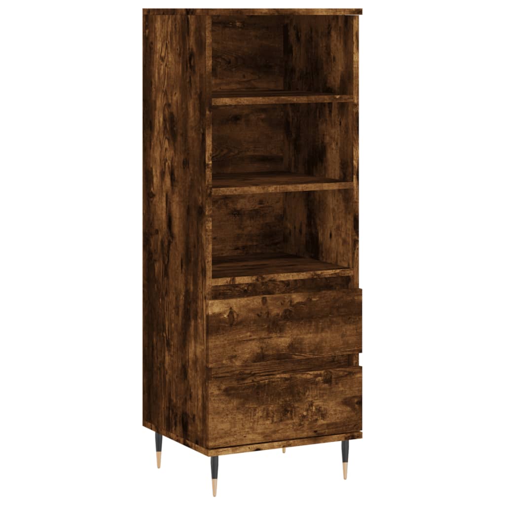Dulap inalt, stejar fumuriu, 40x36x110 cm, lemn compozit