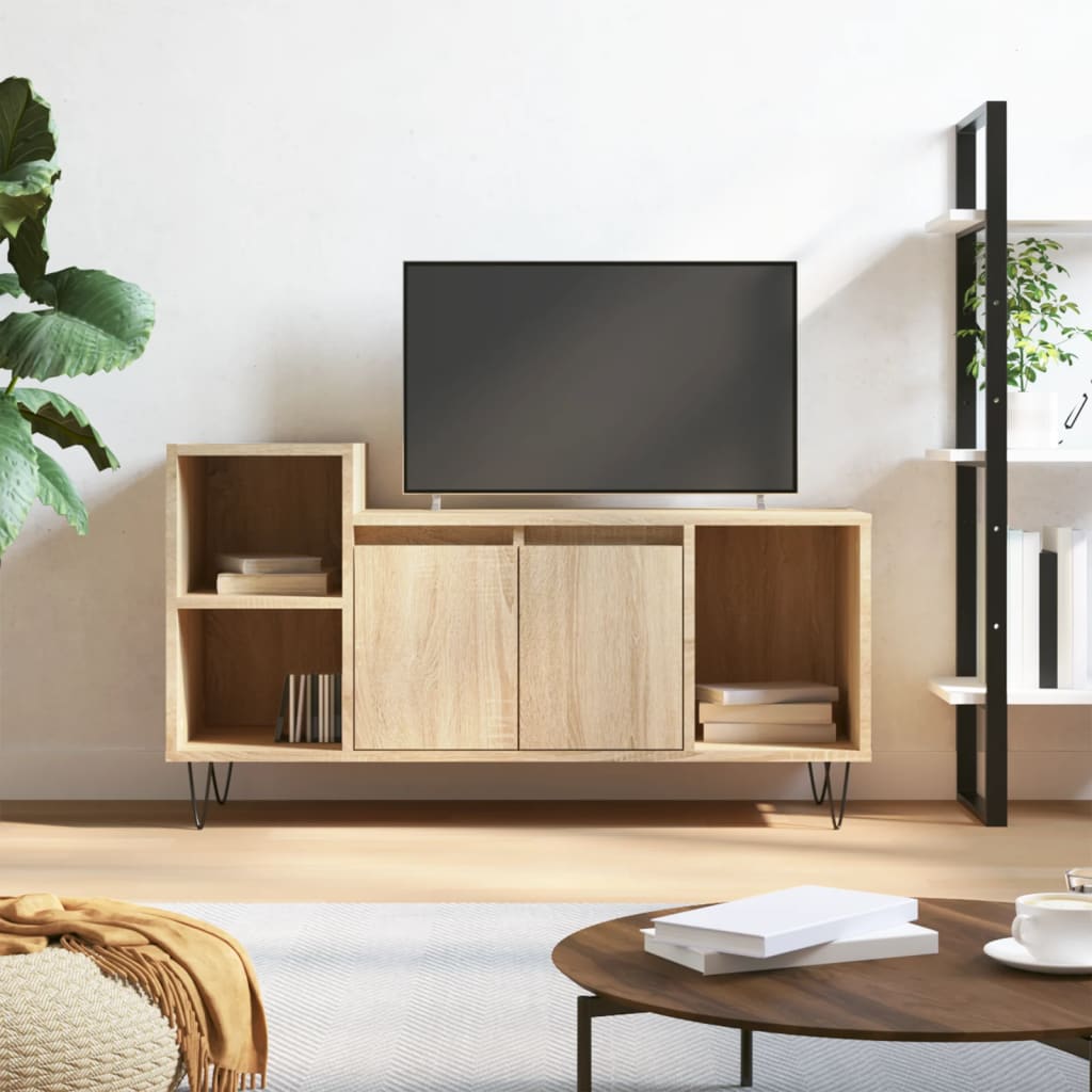 Comoda TV, stejar sonoma, 100x35x55 cm, lemn prelucrat — imaginea 2