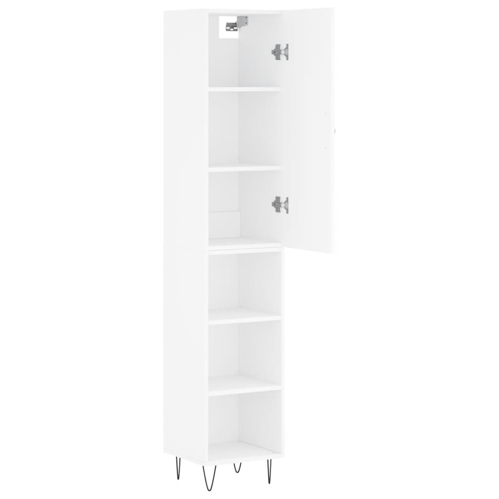 Dulap inalt, alb, 34,5x34x180 cm, lemn prelucrat — imaginea 4