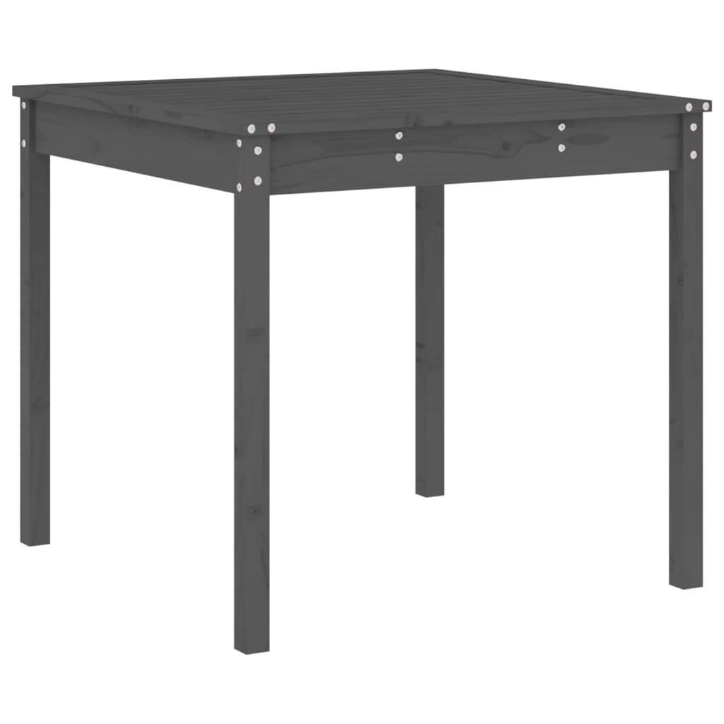 Set bistro de gradina, 3 piese, gri, lemn masiv de pin — imaginea 6