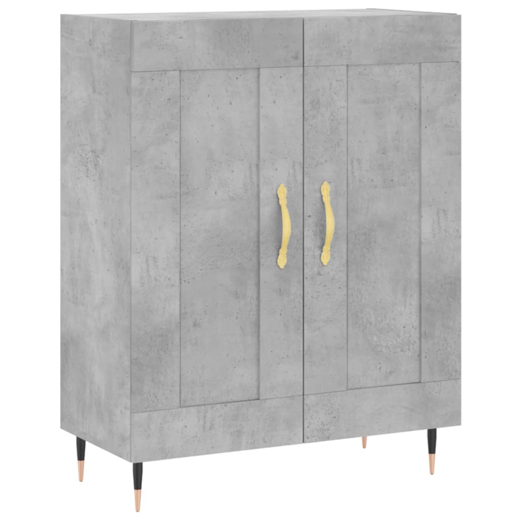 Dulap inalt, gri beton, 69,5x34x180, lemn compozit — imaginea 6