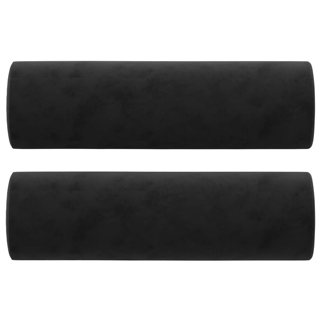 Canapea cu 2 locuri cu pernute, negru, 140 cm, catifea — imaginea 5