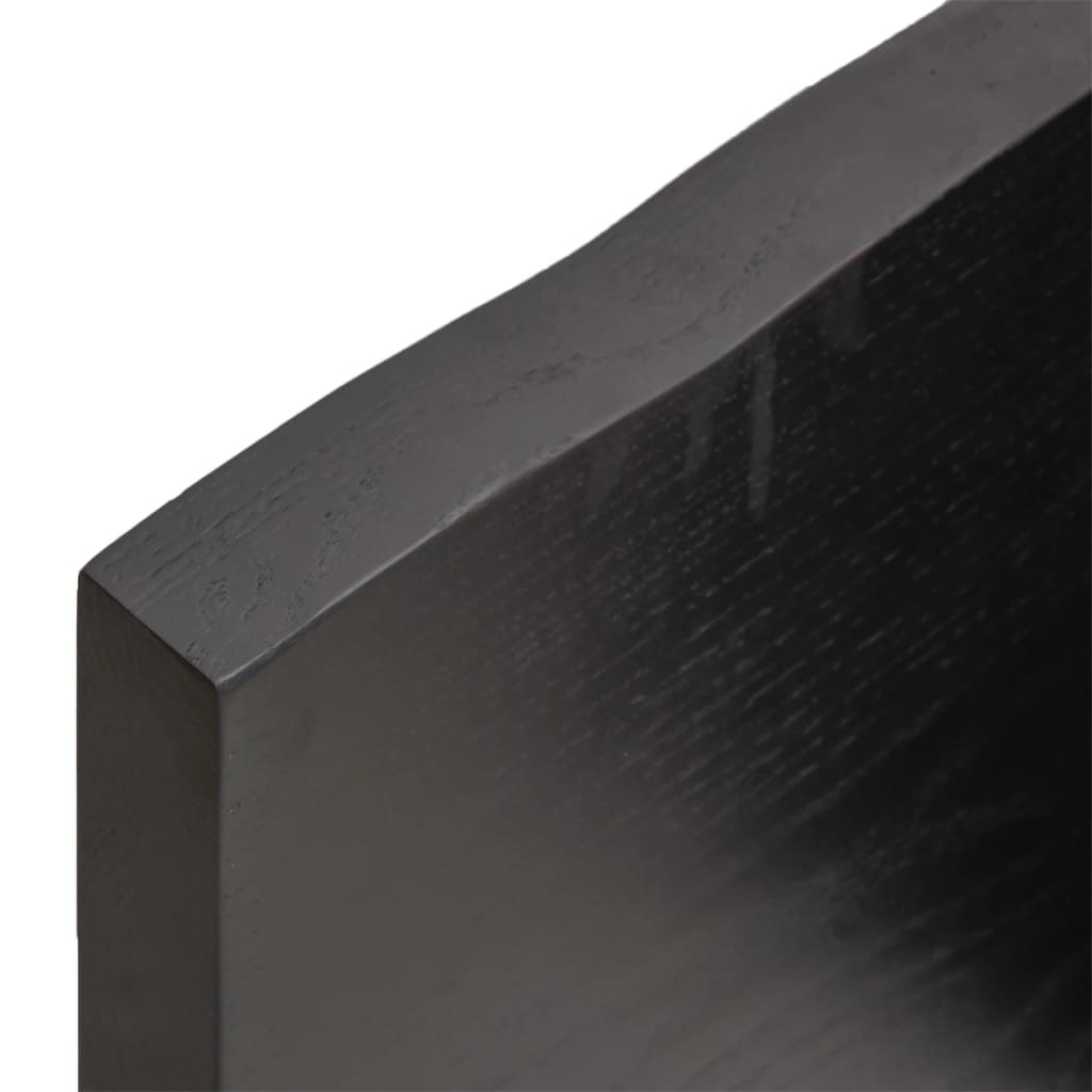Raft de perete maro inchis 60x10x4 cm lemn masiv stejar tratat — imaginea 4
