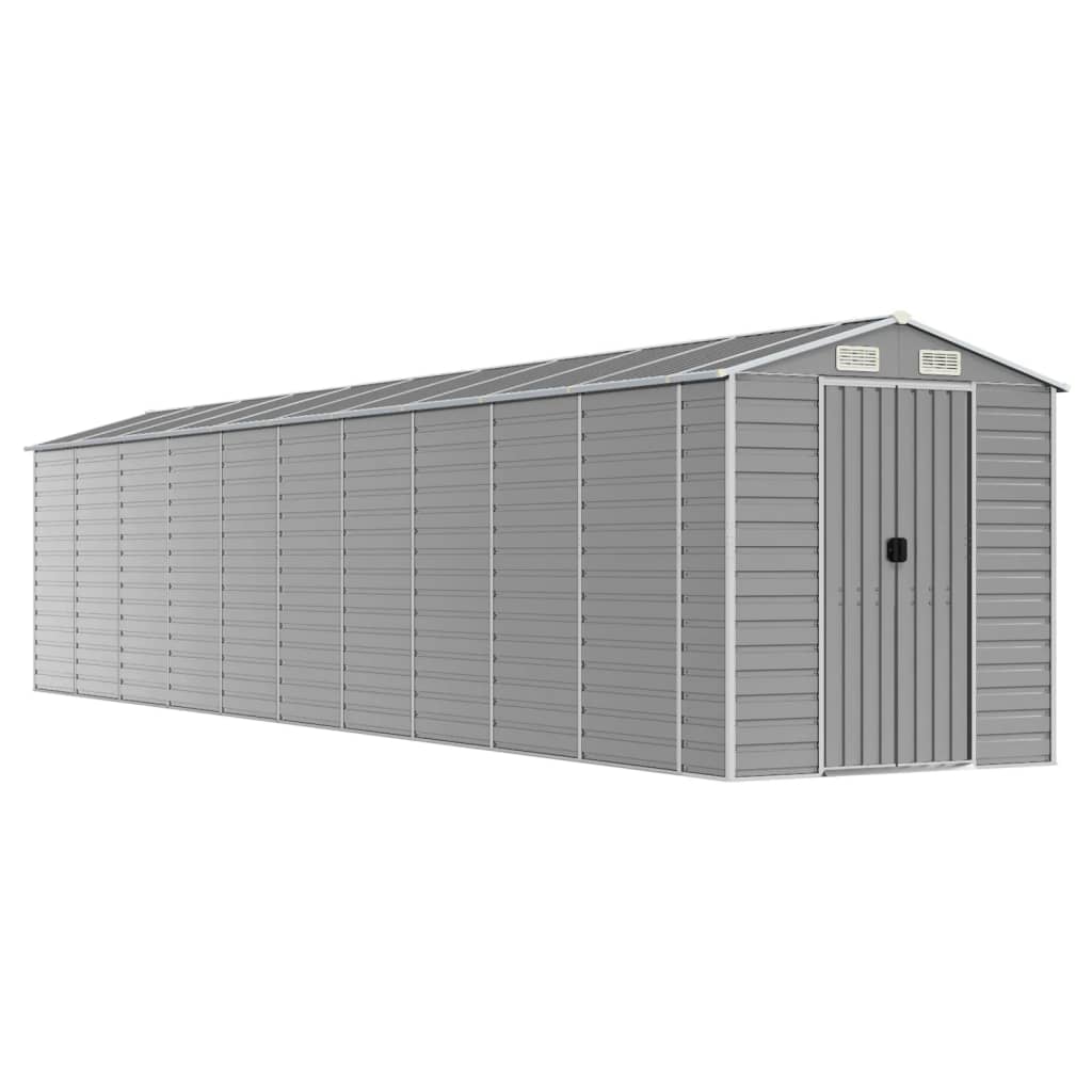 Sopron de gradina, gri deschis, 191x895x198 cm otel galvanizat