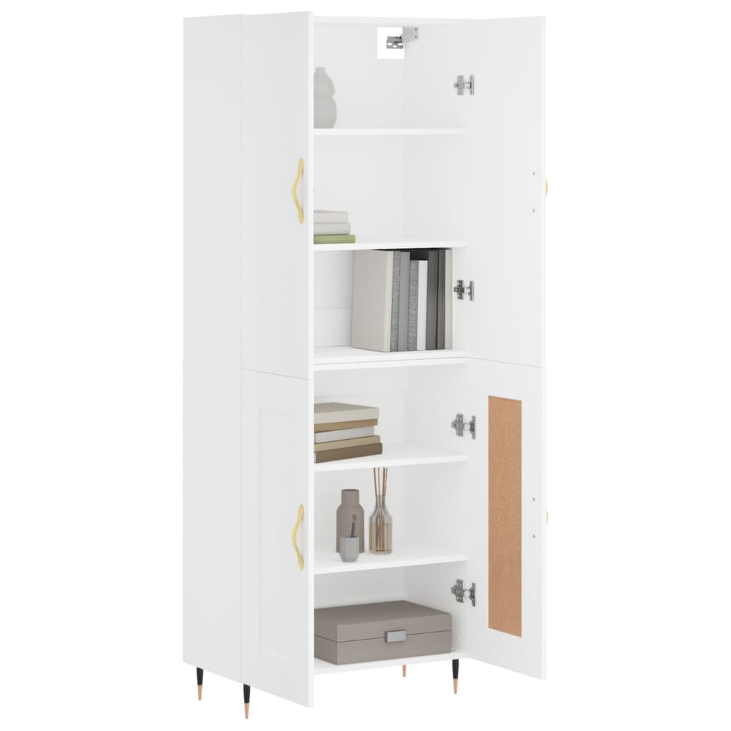 Dulap inalt, alb, 69,5x34x180 cm, lemn compozit — imaginea 3