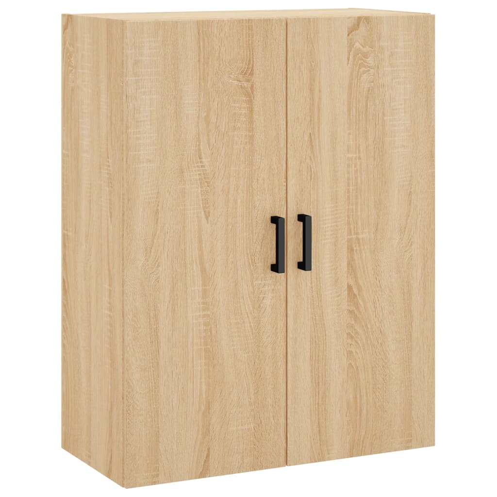 Dulapuri montate pe perete, 2 buc, stejar sonoma, 69,5x34x90 cm, model negru formă u — imaginea 5