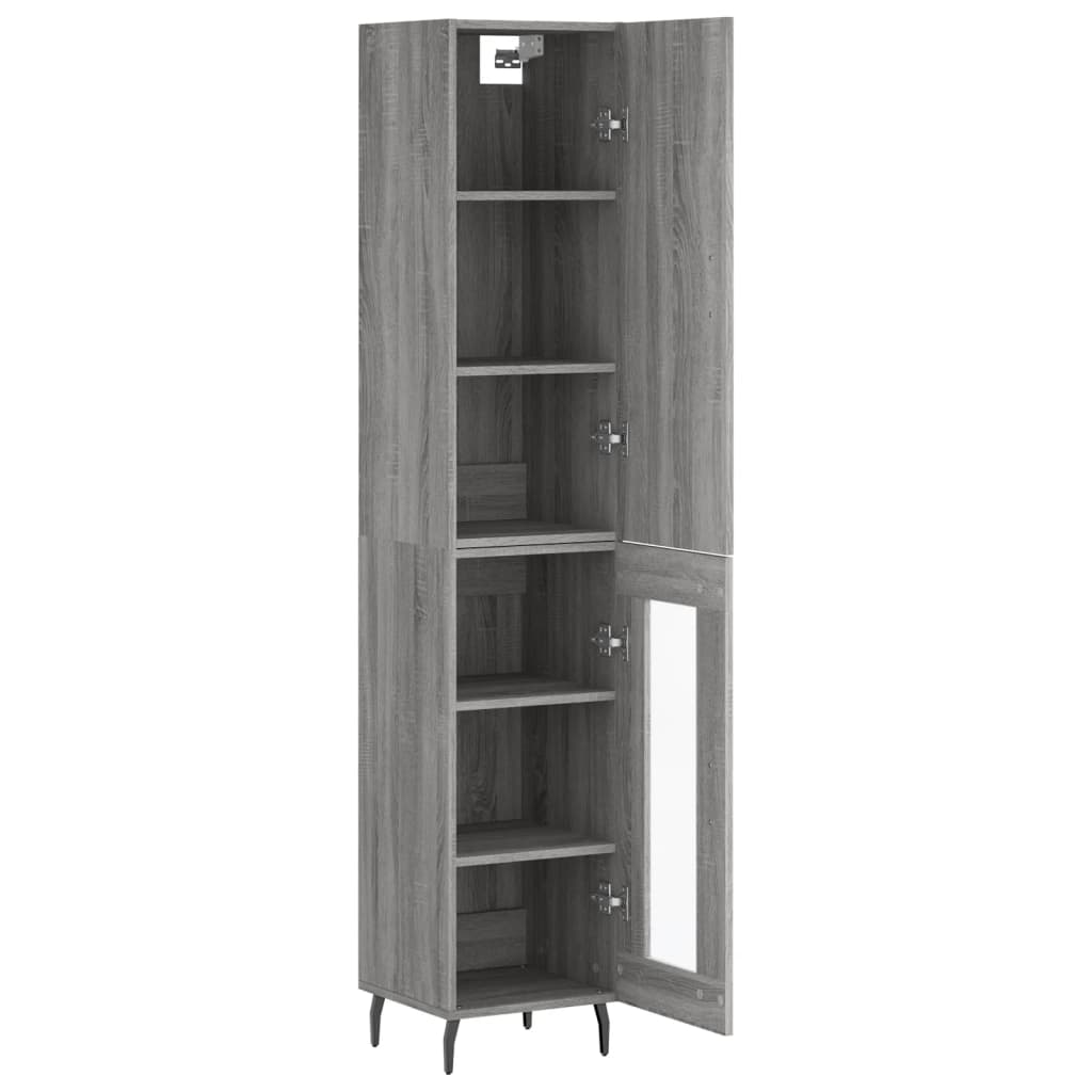 Dulap inalt, gri sonoma, 34,5x34x180 cm, lemn prelucrat — imaginea 4