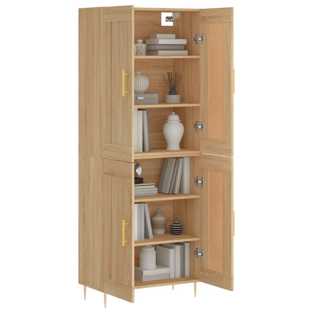 Dulap inalt, stejar sonoma, 69,5x34x180 cm, lemn compozit — imaginea 3