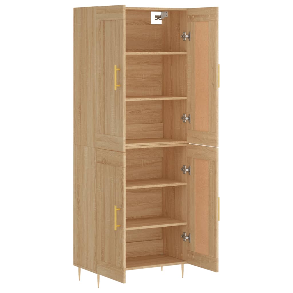 Dulap inalt, stejar sonoma, 69,5x34x180 cm, lemn compozit — imaginea 4
