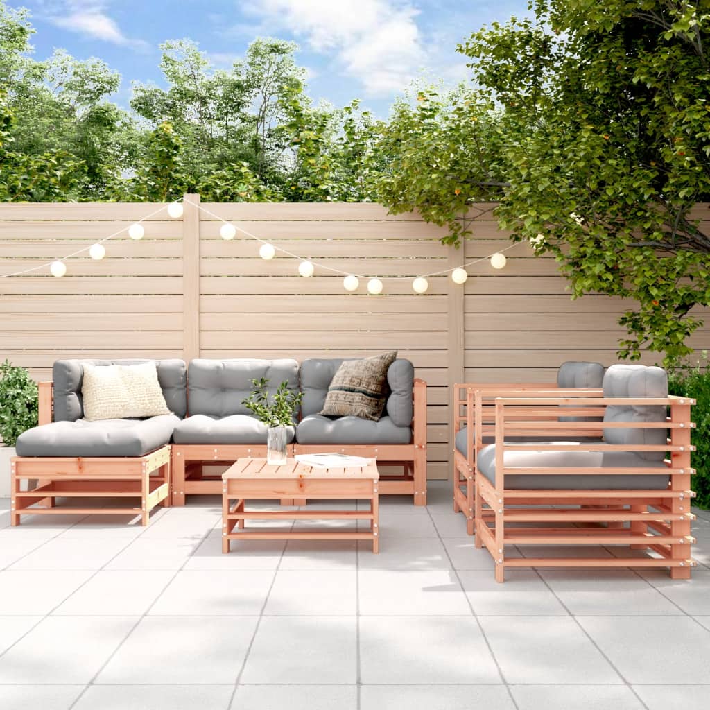 Set mobilier de gradina, 7 piese, lemn masiv douglas — imaginea 2