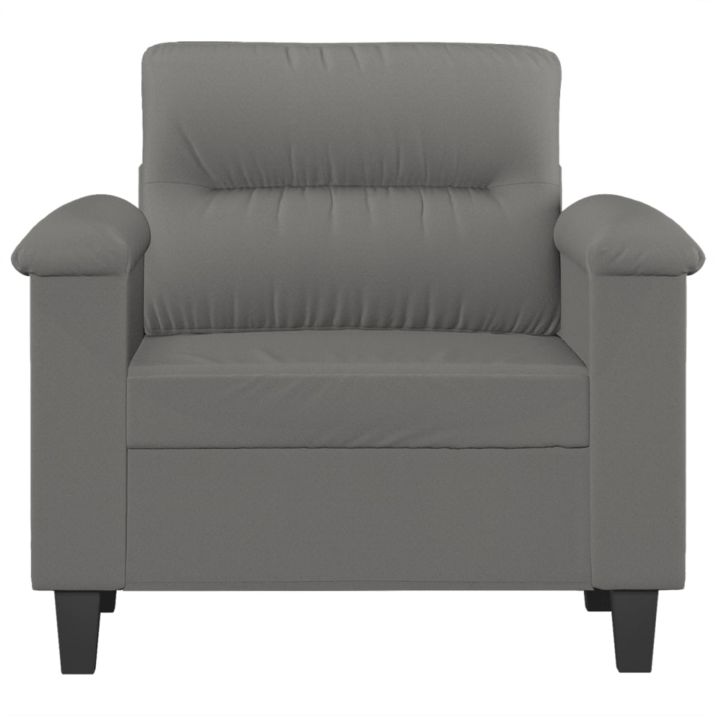 Fotoliu canapea, gri inchis, 60 cm, textil microfibra — imaginea 3