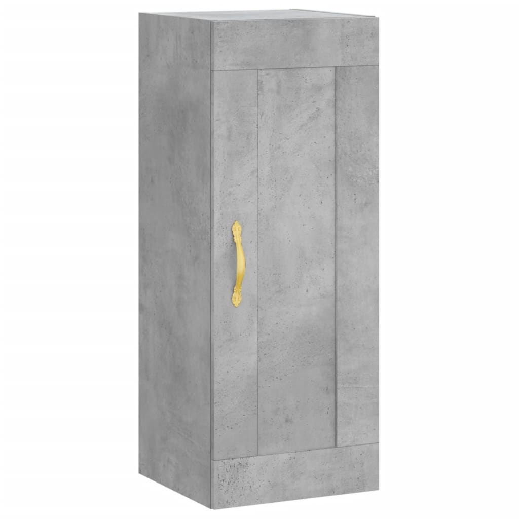 Dulap inalt, gri beton, 34,5x34x180 cm, lemn prelucrat — imaginea 8