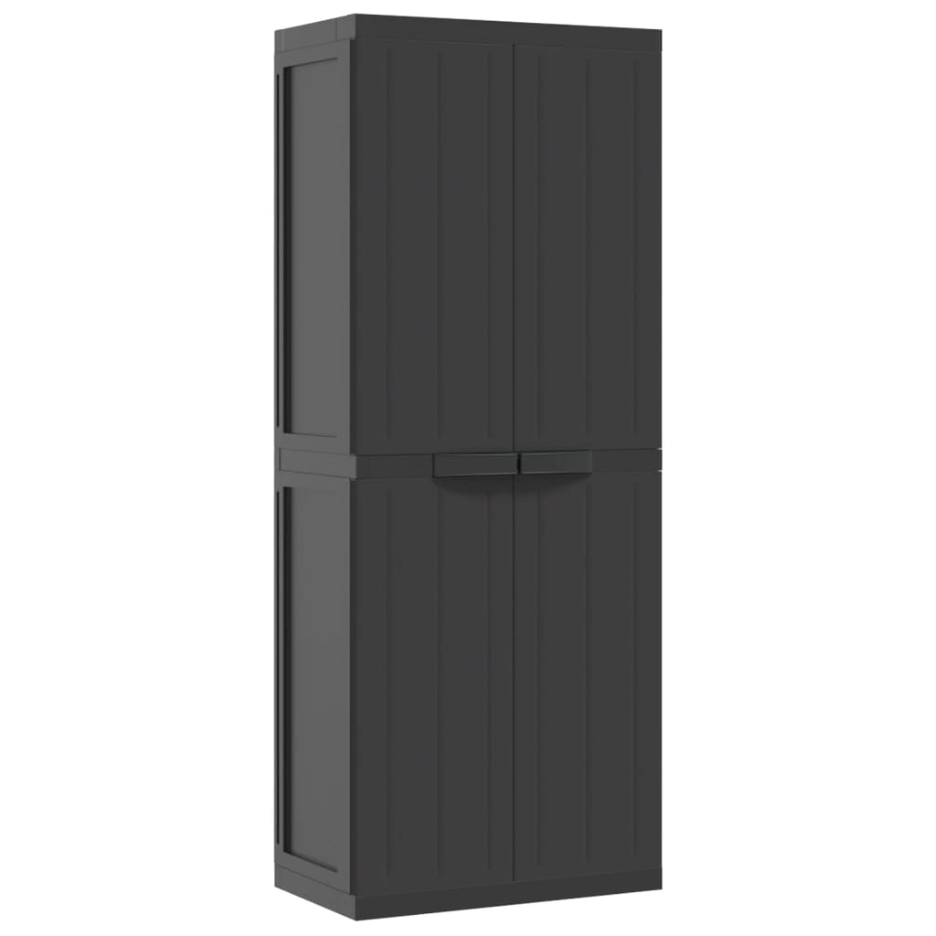 Dulap depozitare de exterior, negru, 65x37x165 cm, PP, mărime 65x37x165 cm (31x31 cm)
