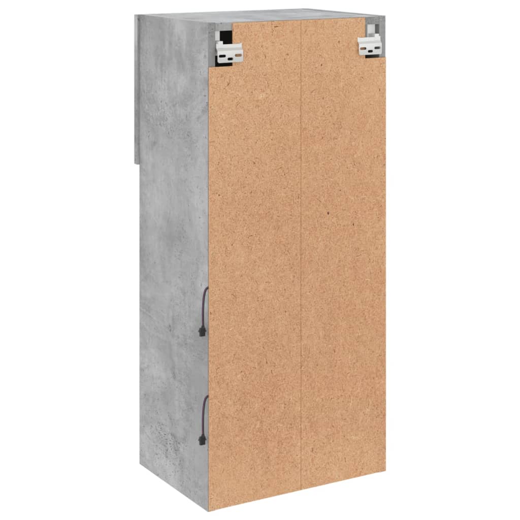 Comoda TV cu lumini LED, gri beton, 40,5x30x90 cm — imaginea 9