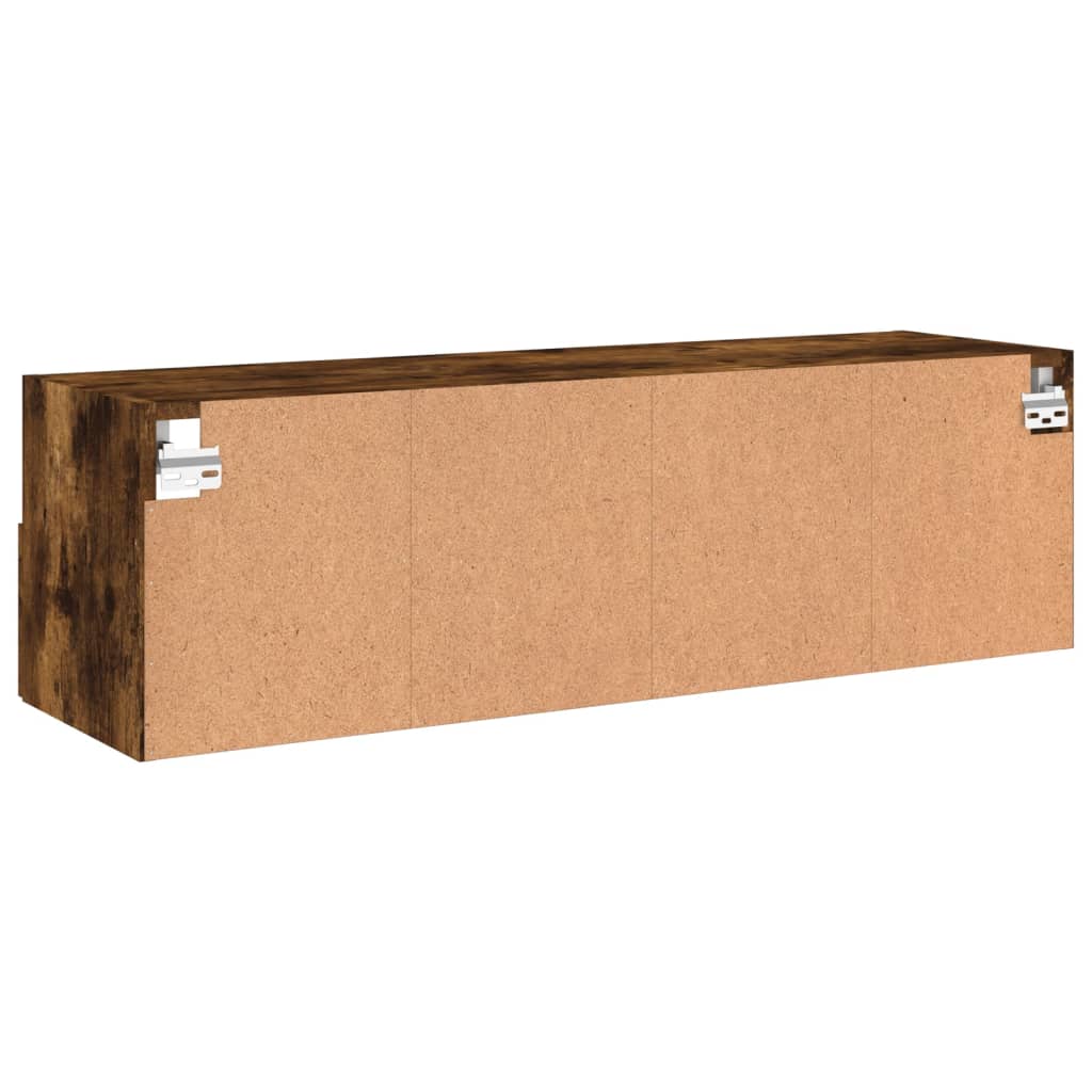 Comoda TV de perete, stejar fumuriu, 100x30x30cm,lemn prelucrat — imaginea 9