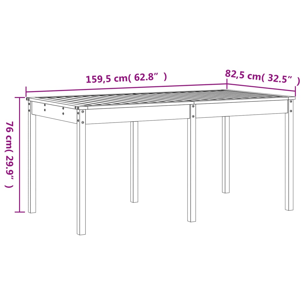 Set mobilier pentru gradina, 13 piese, lemn masiv douglas — imaginea 9