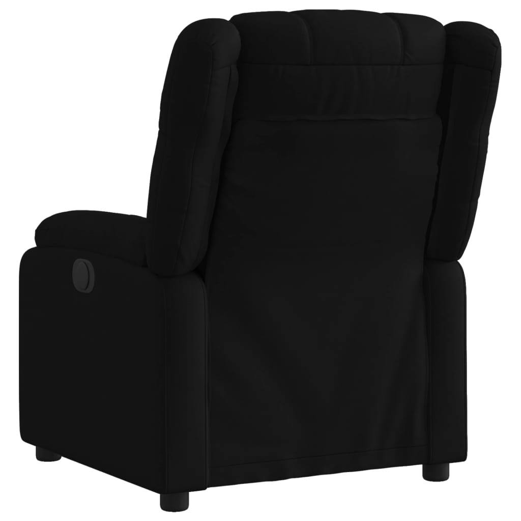 Fotoliu rabatabil electric, negru, material textil — imaginea 4