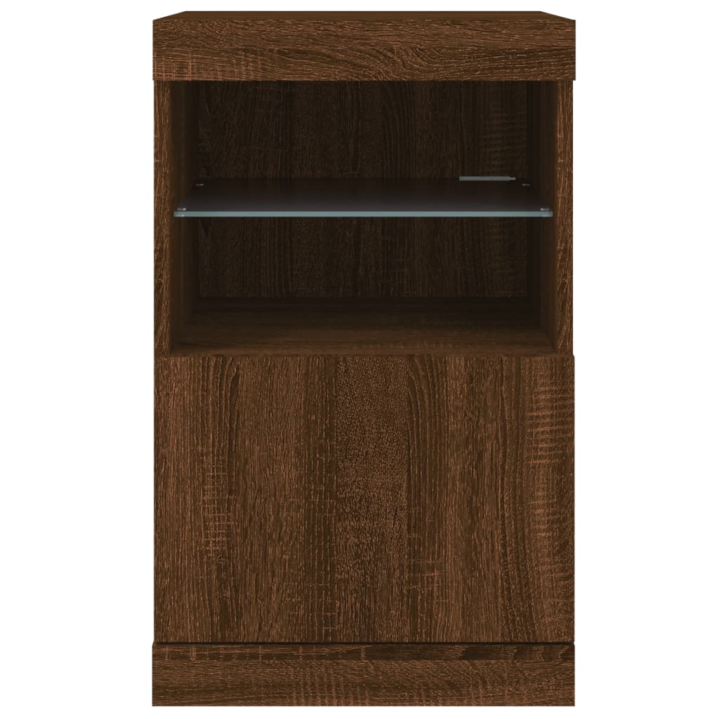 Servanta cu lumini LED, stejar maro, 41x37x67 cm — imaginea 6
