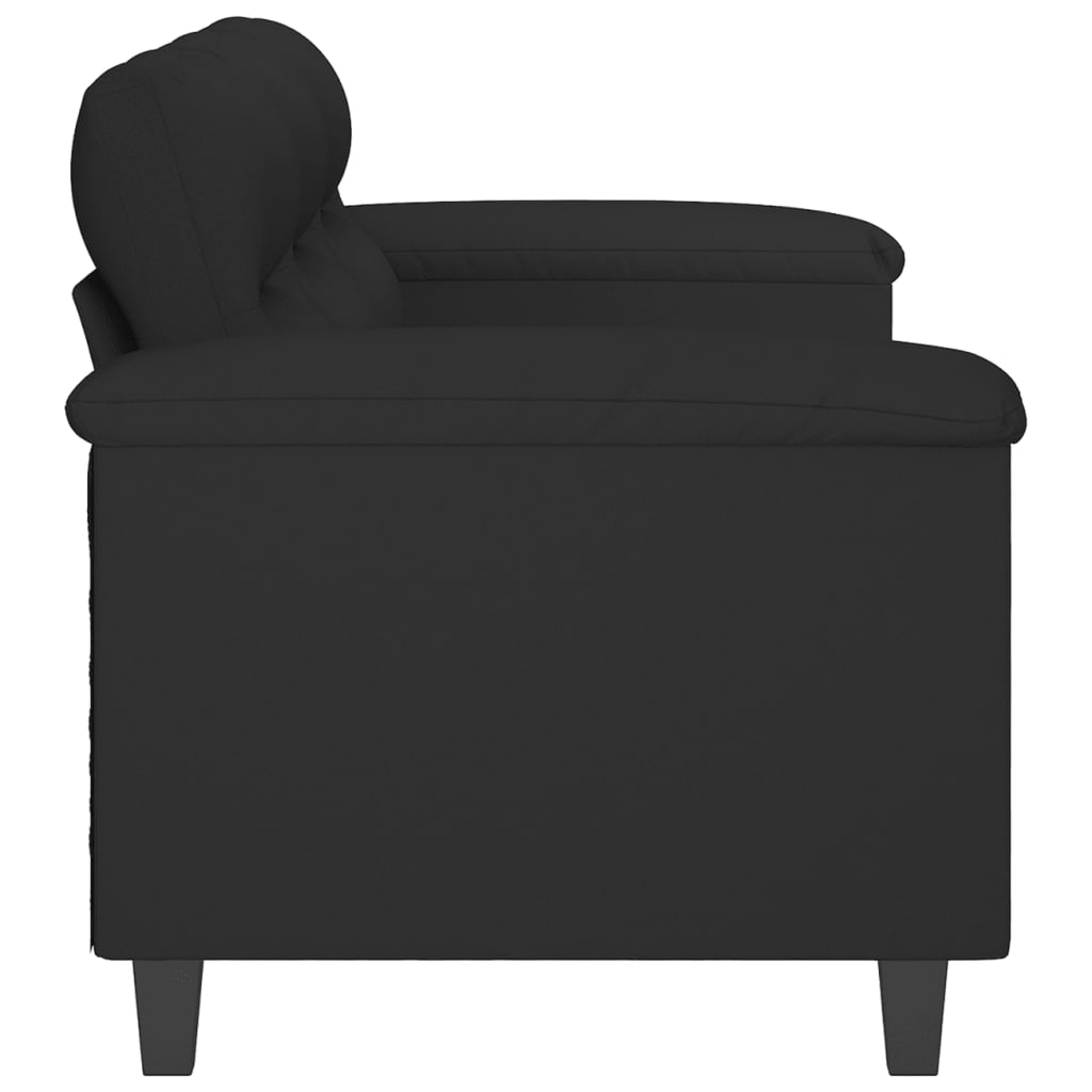 Canapea cu 3 locuri, negru, 180 cm, tesatura microfibra — imaginea 4