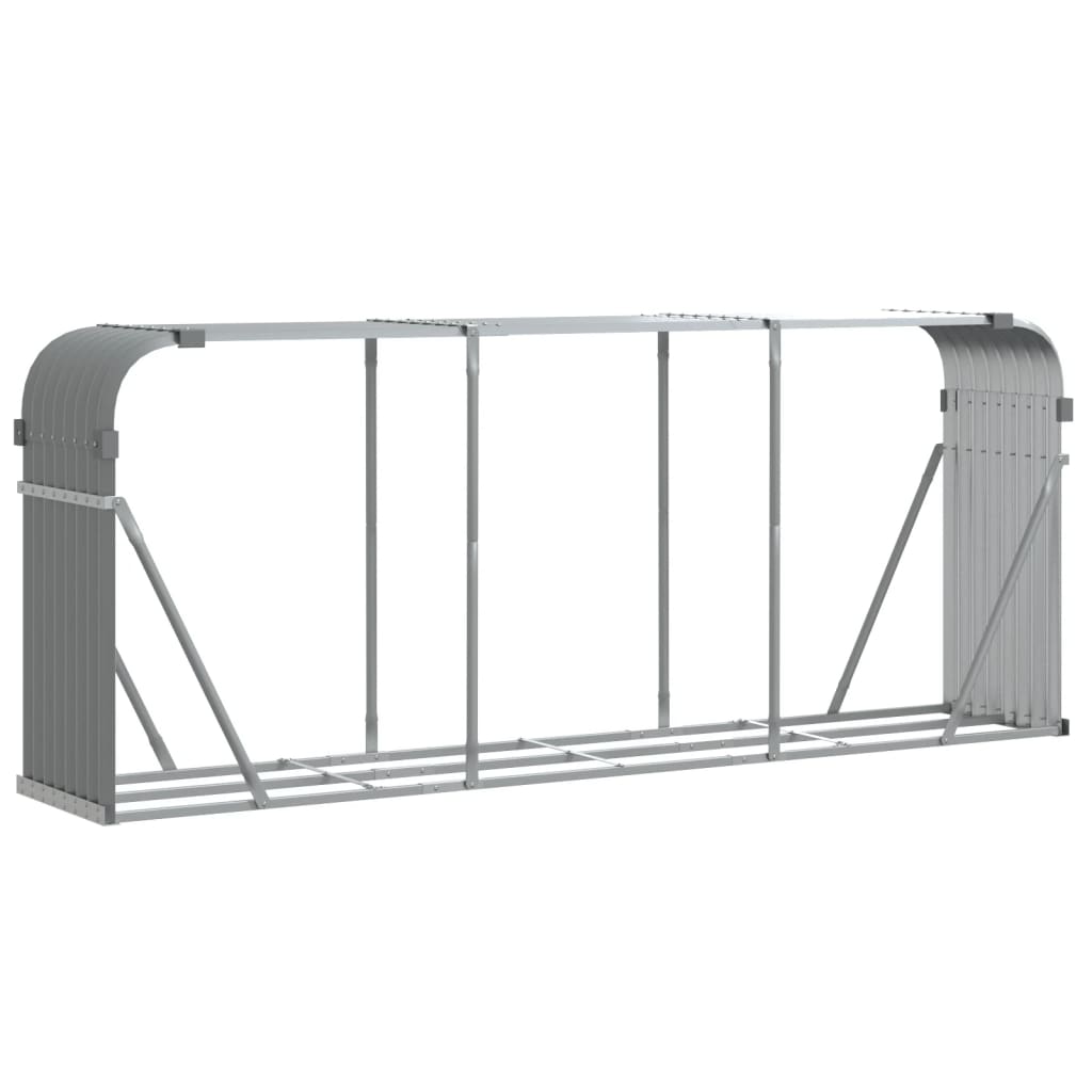 Suport de busteni, gri deschis, 234x45x100 cm, otel galvanizat