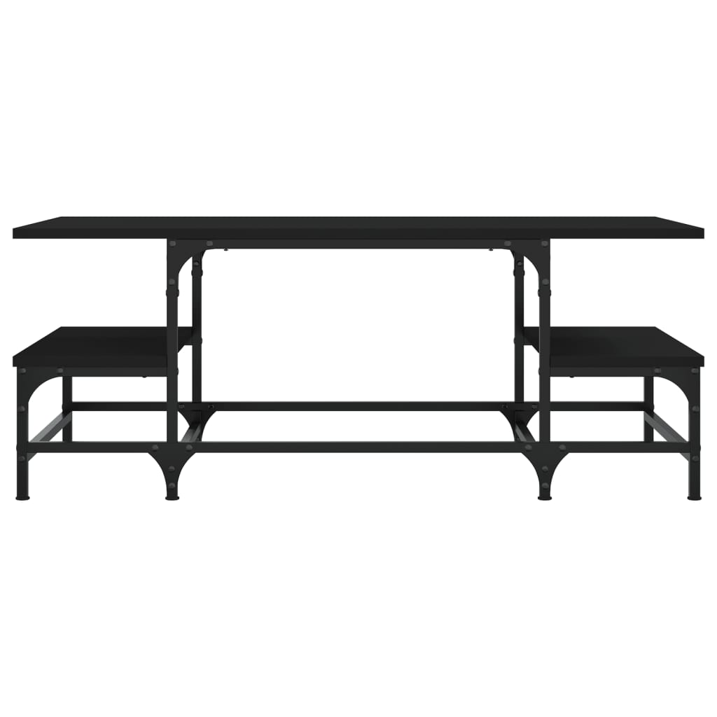 Masuta de cafea, negru, 100x50,5x40 cm, lemn prelucrat — imaginea 4