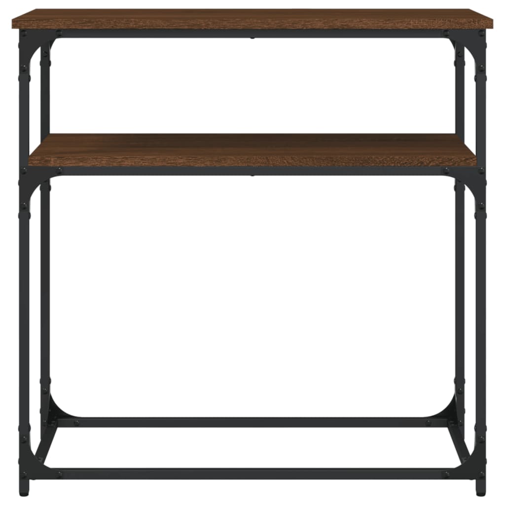 Masa consola, stejar maro, 75x35,5x75 cm, lemn prelucrat — imaginea 4