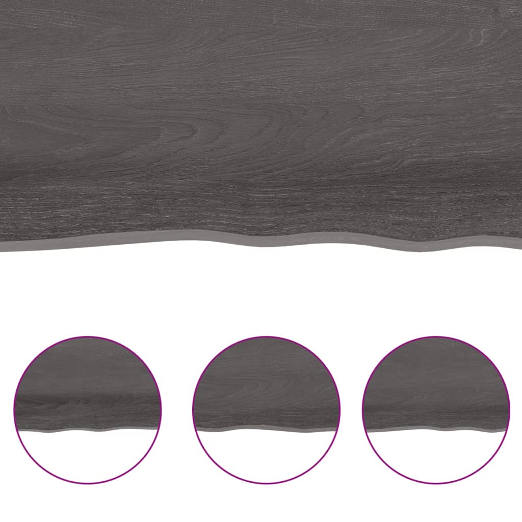Raft de perete maro inchis 60x40x2 cm lemn masiv stejar tratat — imaginea 3